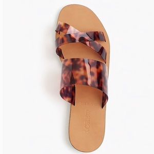 J. Crew Bali Tortoise Translucent Slide Slipe On Sandals Size 8 Made in Italy